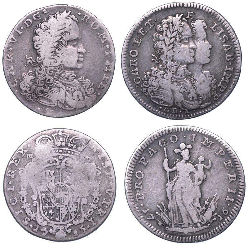 NAPOLI. CARLO VI D'ASBURGO, 1711-1734. Lotto di due monete.  - Asta Numismatica Light - Cambi Casa d'Aste