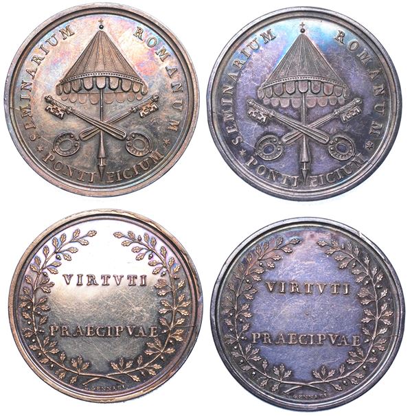 STATO PONTIFICIO. PIO VII, 1800-1823. Medaglia straordinaria 1805. Lotto di due esemplari.