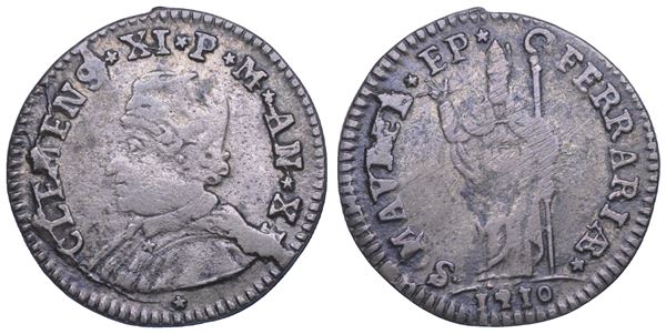 FERRARA. CLEMENTE XI, 1700-1721. Muraiola da 4 baiocchi 1710.