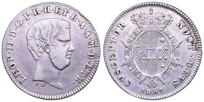 Firenze, Leopoldo II di Lorena, mezzo paolo 1857