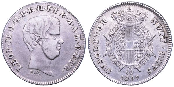 FIRENZE. LEOPOLDO II DI LORENA, 1824-1859. Mezzo paolo 1857.