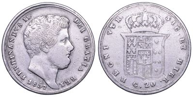 Regno delle Due Sicilie, Ferdinando II di Borbone, 20 grana (1857)