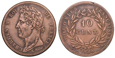Colonie francesi, 10 centimes 1828