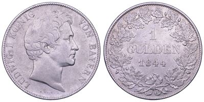 Germania (Baviera) – Ludwig I, Gulden 1844