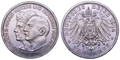 Germania, Anhalt-Dessau (Friedrich II), 3 marchi, 1914