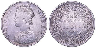 Regina Vittoria, Rupia dell’India Britannica (1862) in argento