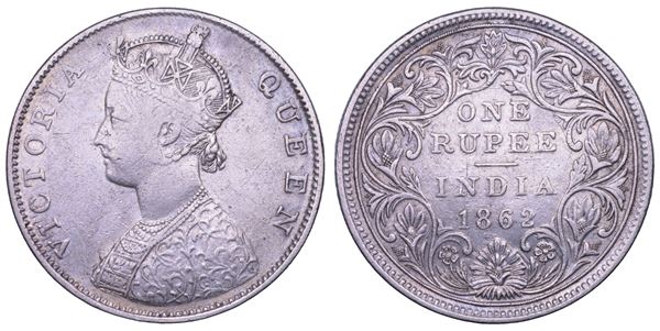 INDIA BRITANNICA. VICTORIA, 1837-1901. Rupia 1862.