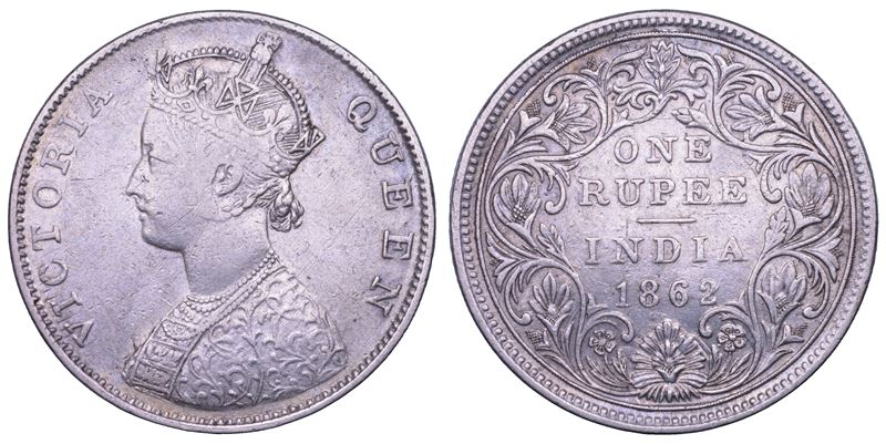 INDIA BRITANNICA. VICTORIA, 1837-1901. Rupia 1862.  - Auction Light Numismatics - Cambi Casa d'Aste