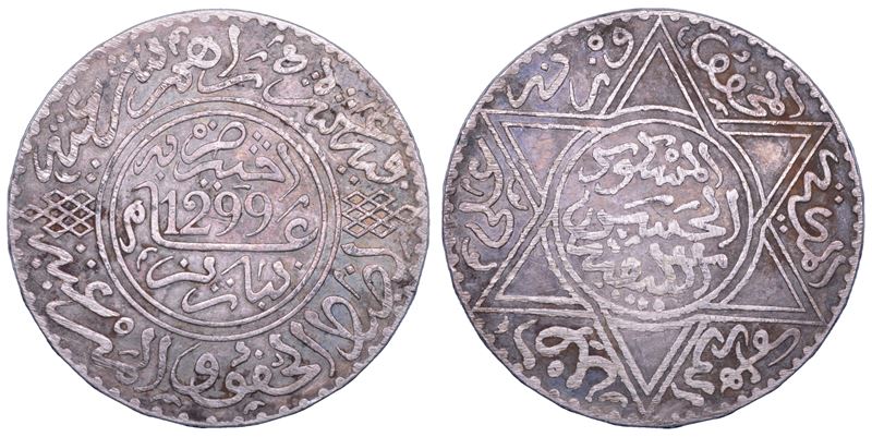 MAROCCO. 10 Dirhams AH 1299.  - Auction Light Numismatics - Cambi Casa d'Aste