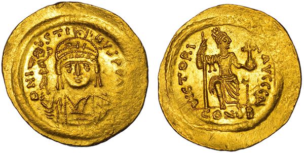 SHIPPING ONLY IN ITALY. GIUSTINO II, 565-578. Solido. Costantinopoli.