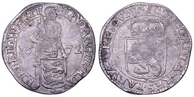 Paesi Bassi - West Friesland, Dukat 1672, Argento, g. 27,60, Diam. mm. 42,15