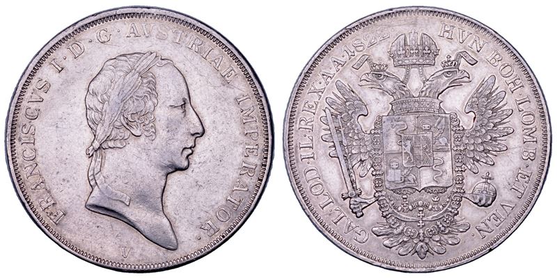 VENEZIA. FRANCESCO I D’ASBURGO-LORENA, 1815-1835. Scudo nuovo 1822.  - Auction Numismatics - Cambi Casa d'Aste