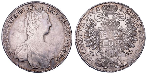 AUSTRIA. MARIA THERESIA, 1740-1780. Thaler 1756. Hall.