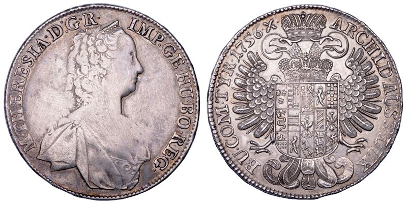 AUSTRIA. MARIA THERESIA, 1740-1780. Thaler 1756. Hall.  - Asta Numismatica - Cambi Casa d'Aste