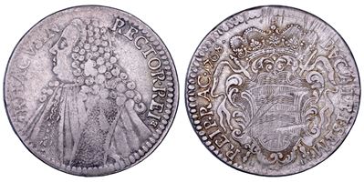 RAGUSA, Tallero Rettorale 1768, Argento, 28,26 g, Diam. 40,01 mm
