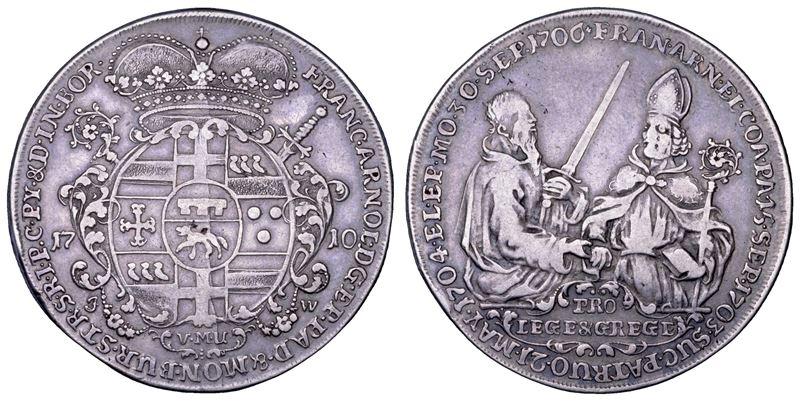 GERMANIA - MUNSTER. FRANZ ARNOLD VON WOLFF-METTERNICH, 1707-1718. Taler 1710.  - Auction Numismatics - Cambi Casa d'Aste