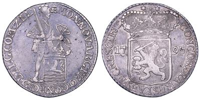 Dukat di Zeeland, Paesi Bassi, 1795, Argento