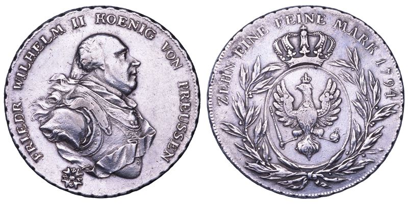 GERMANIA. BRANDENBURG - PREUSSEN, FRIEDRICH WILHELM II. Taler 1794.  - Asta Numismatica - Cambi Casa d'Aste