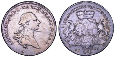 Christian Friedrich Karl Alexander, Taler 1767, Germania, Brandenburg - Ansbach