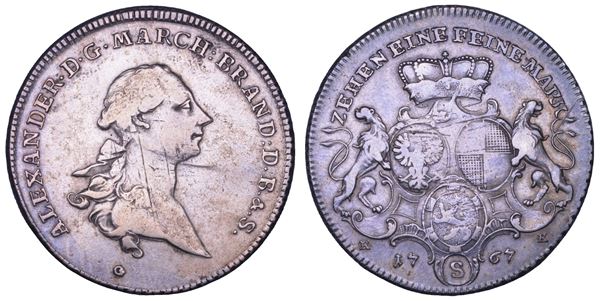 GERMANIA. BRANDENBURG - ANSBACH. CHRISTIAN FRIEDRICH KARL ALEXANDER, 1757-1791. Taler 1767.