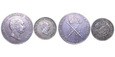 Maximilian IV Joseph, Lotto di due monete: Taler 1815 e 20 Kreuzer 1825