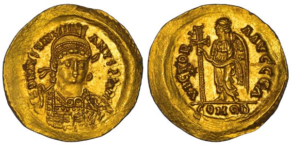 OSTROGOTI. ATALARICO, 526-534. Solido a nome di Giustiniano I, 527-536. Ravenna.