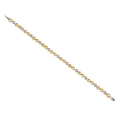 Bracciale in oro giallo e bianco 750 con diamanti