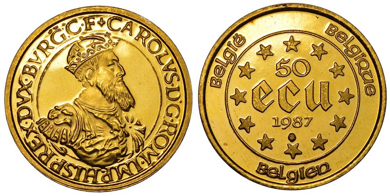 BELGIO. 50 Ecu 1987.  - Asta Numismatica Light - Cambi Casa d'Aste