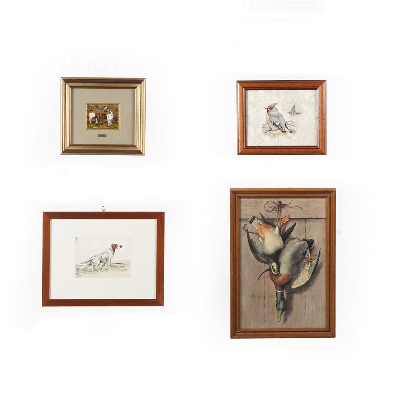 Lotto di quattro disegni raffiguranti animali  - Asta Antiquariato - Cambi Casa d'Aste