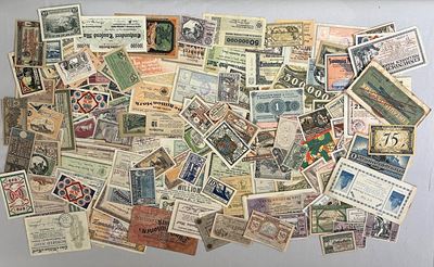Lotto di 170 esemplari di Notgeld tedeschi e affini