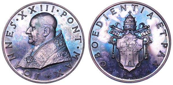 VATICANO. GIOVANNI XXIII, 1958-1963. Medaglia in argento A. I. Elezione al pontificato.