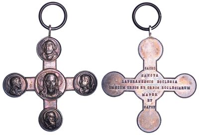 STATO PONTIFICIO, Leone XIII, Croce Lateranense II tipo in argento, 1903