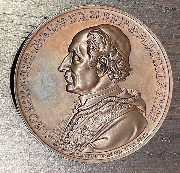 STATO PONTIFICIO. LEONE XIII, 1878-1903. Medaglia straordinaria in bronzo 1878. Elezione al pontificato.