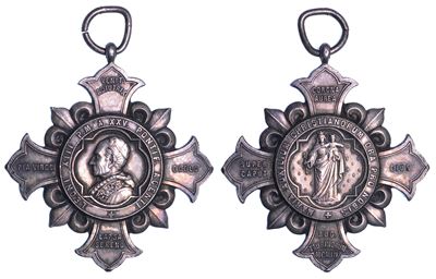 Leone XIII, Croce in argento con Incoronazione della Madonna di Torino, 1903