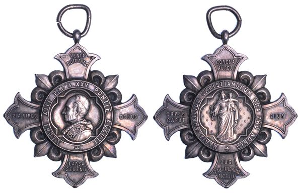 STATO PONTIFICIO. LEONE XIII, 1878-1903. Croce in argento 1903. Incoronazione Madonna di Torino.