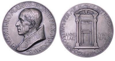 Mistruzzi, Medaglia in argento commemorativa di Pio XII, Anno Santo 1950