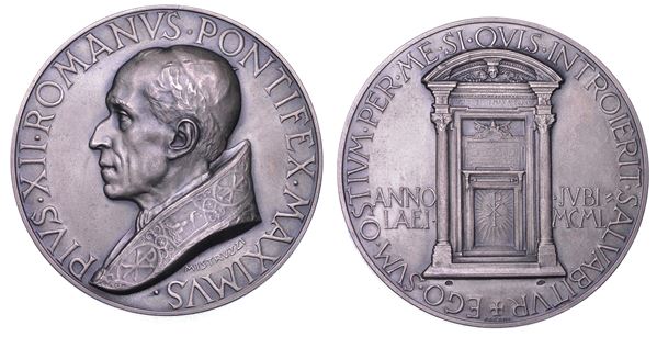 VATICANO. PIO XII, 1939-1958. Medaglia in argento 1950. Anno Santo.