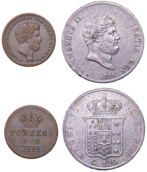 NAPOLI. FERDINANDO II DI BORBONE, 1830-1859. Lotto di due monete.