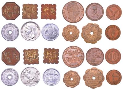 Regno d'Italia, Lotto di undici gettoni e una moneta da 10 Lire del 1927