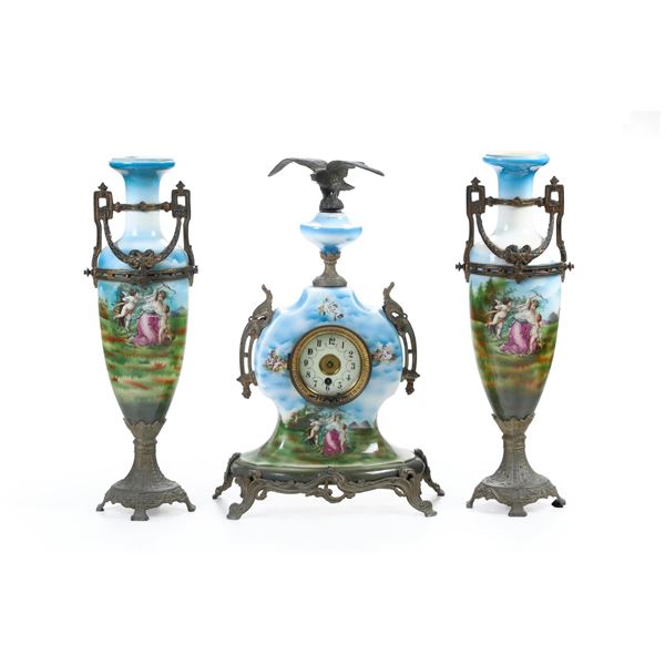 Set da camino.<BR>Italia (?), 1900 circa.