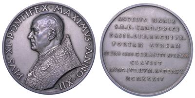 Medaglia straordinaria in argento, Vaticano, Anno Santo 1933, Cardinal Dolci