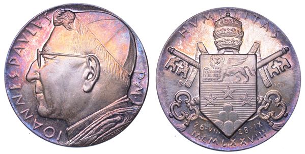 VATICANO. GIOVANNI PAOLO I, 1978. Medaglia in argento settembre 1978. Ricordo di Giovanni Paolo I.