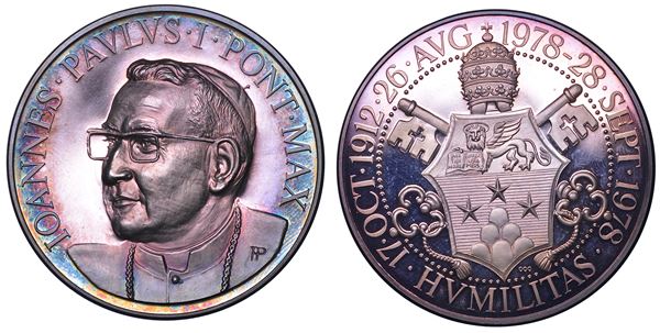 VATICANO. GIOVANNI PAOLO I, 1978. Medaglia in argento settembre 1978. Ricordo di Giovanni Paolo I.