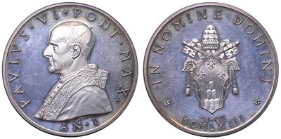 Vaticano, Medaglia straordinaria in argento commemorativa dell'elezione di Paolo VI, 1963