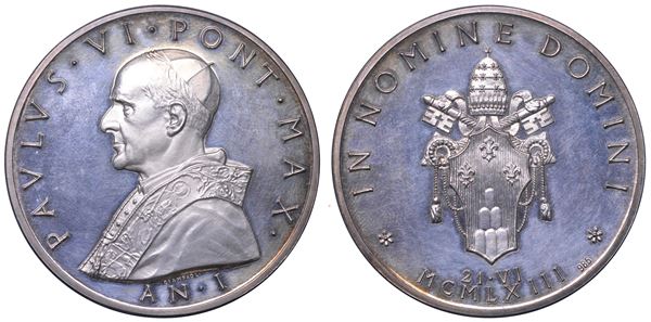 VATICANO. PAOLO VI, 1963-1978. Medaglia straordinaria in argento 1963. Elezione.