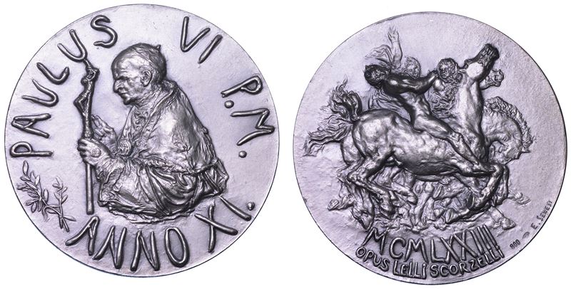 VATICANO. PAOLO VI, 1963-1978. Medaglia in argento 1973. Conversione di San Paolo.  - Asta Numismatica Light - Cambi Casa d'Aste