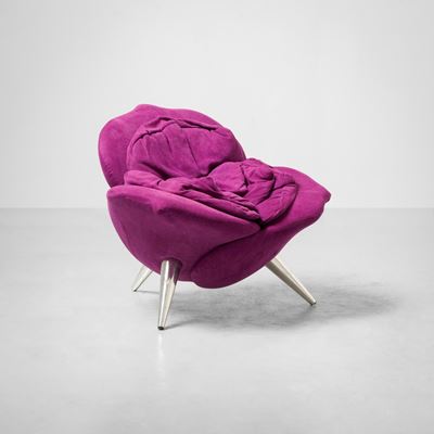 Poltrona modello Rose Chair, metallo e tessuto, Prod. Edra, Italia, 1990