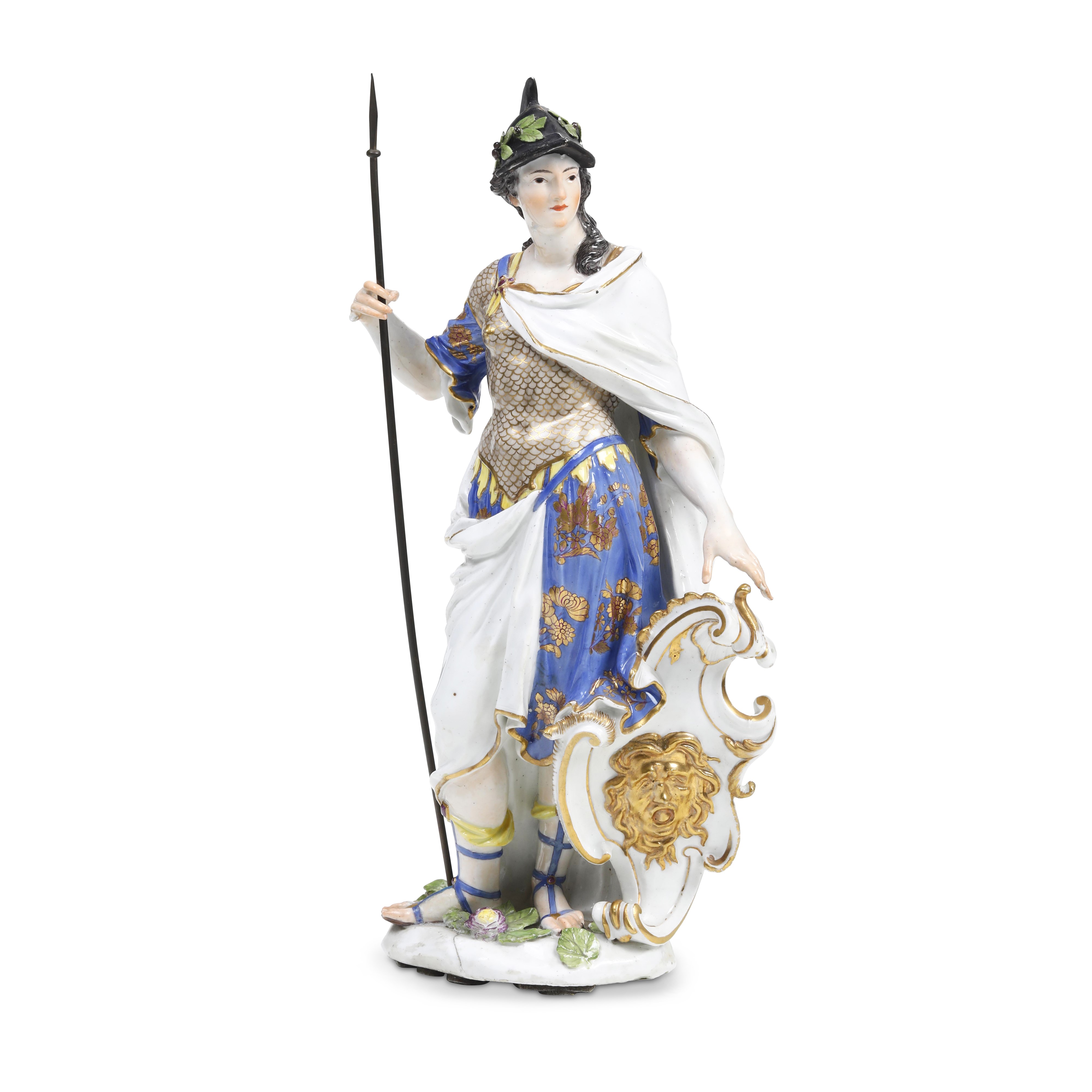Kändler (modello di Johann Joachim Kändler), Grande figura di Minerva, porcellana di Meissen (c. ...