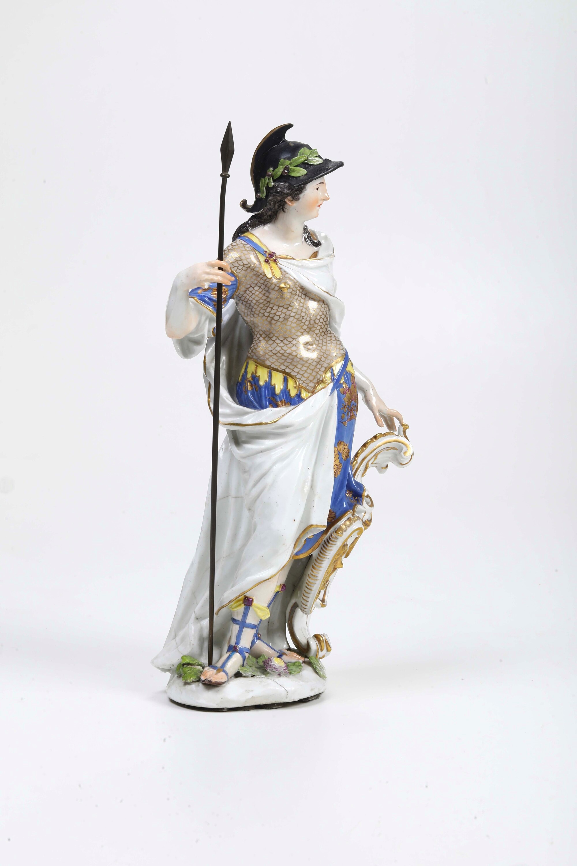 Kändler (modello di Johann Joachim Kändler), Grande figura di Minerva, porcellana di Meissen (c. ...