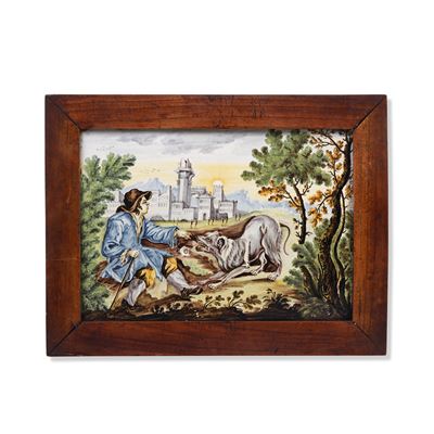 Castelli, Targa decorativa in maiolica, fine del XVIII secolo